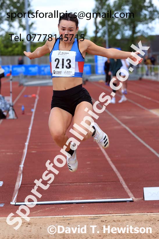 Womens Under-20s long jump, 2024 Northern Senior and Under-20s Track and Field Champs, Middlesbrough.  Photo: David T. Hewitson/Sports for All Pics